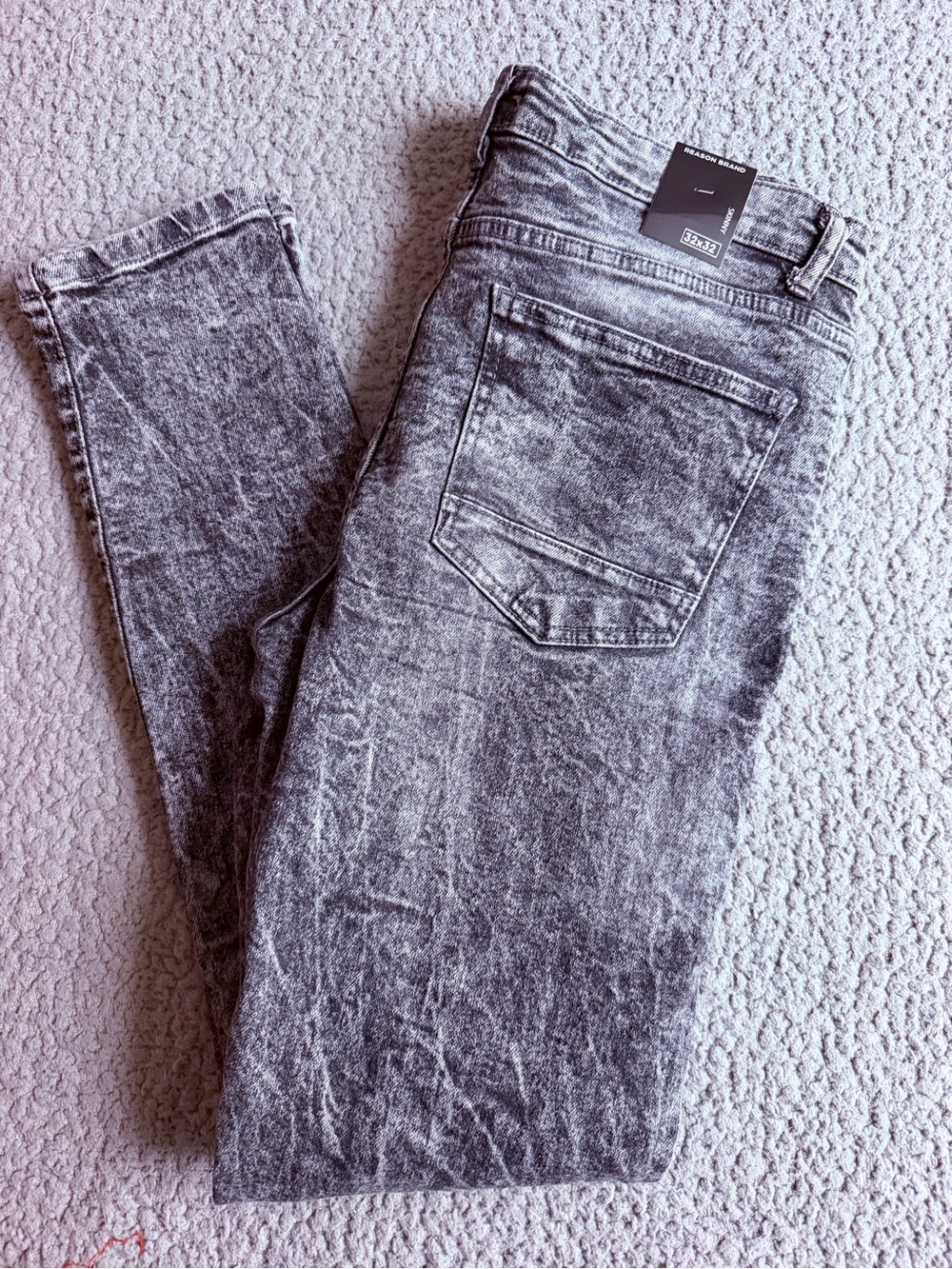 Reason Men's Charcoal Acid-Wash Skinny Jeans